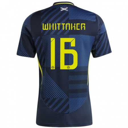 Kandiny Mujer Camiseta Escocia Rory Whittaker #16 Azul Oscuro 1ª Equipación 24-26 La Camisa Chile