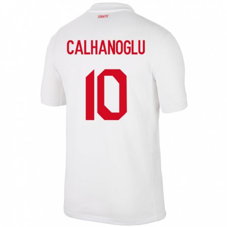 Kandiny Mujer Camiseta Turquía Hakan Çalhanoğlu #10 Blanco 1ª Equipación 24-26 La Camisa Chile