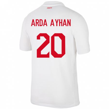 Kandiny Mujer Camiseta Turquía Murat Arda Ayhan #20 Blanco 1ª Equipación 24-26 La Camisa Chile