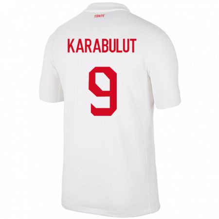 Kandiny Mujer Camiseta Turquía Arzu Karabulut #9 Blanco 1ª Equipación 24-26 La Camisa Chile