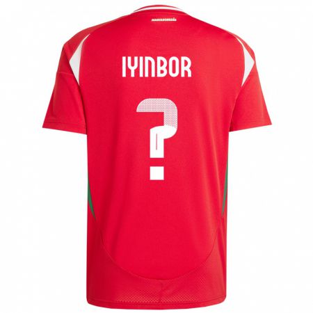 Kandiny Mujer Camiseta Hungría Patrick Iyinbor #0 Rojo 1ª Equipación 24-26 La Camisa Chile