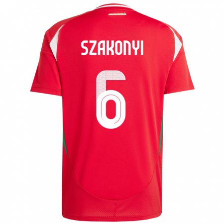 Kandiny Mujer Camiseta Hungría Emese Szakonyi #6 Rojo 1ª Equipación 24-26 La Camisa Chile