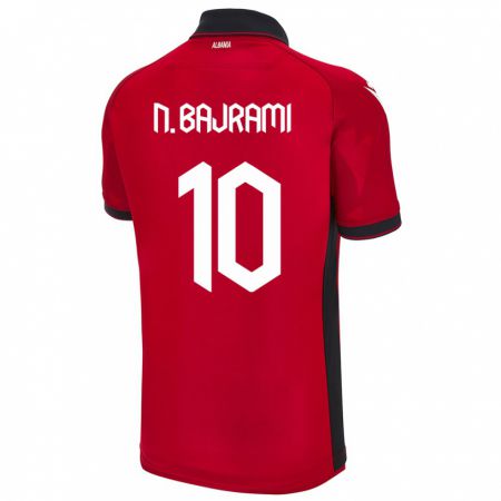Kandiny Mujer Camiseta Albania Nedim Bajrami #10 Rojo 1ª Equipación 24-26 La Camisa Chile