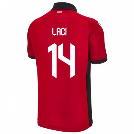 Kandiny Mujer Camiseta Albania Qazim Laci #14 Rojo 1ª Equipación 24-26 La Camisa Chile