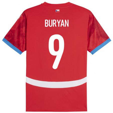Kandiny Mujer Camiseta Chequia Jan Buryan #9 Rojo 1ª Equipación 24-26 La Camisa Chile