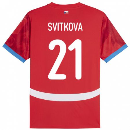 Kandiny Mujer Camiseta Chequia Kateřina Svitková #21 Rojo 1ª Equipación 24-26 La Camisa Chile