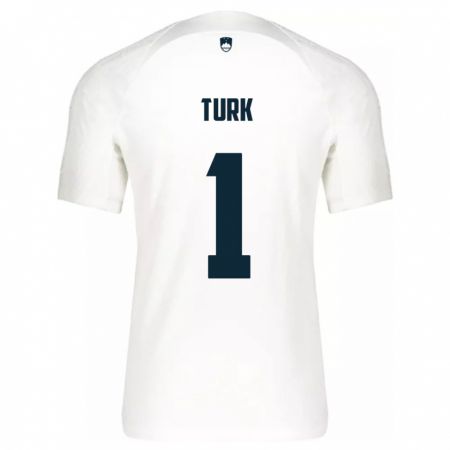 Kandiny Mujer Camiseta Eslovenia Martin Turk #1 Blanco 1ª Equipación 24-26 La Camisa Chile