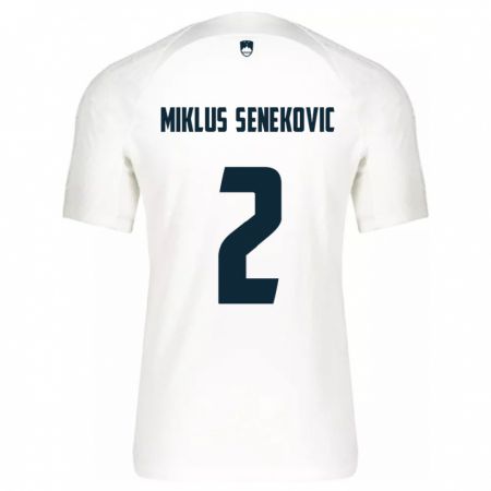 Kandiny Mujer Camiseta Eslovenia Gal Miklus Senekovic #2 Blanco 1ª Equipación 24-26 La Camisa Chile