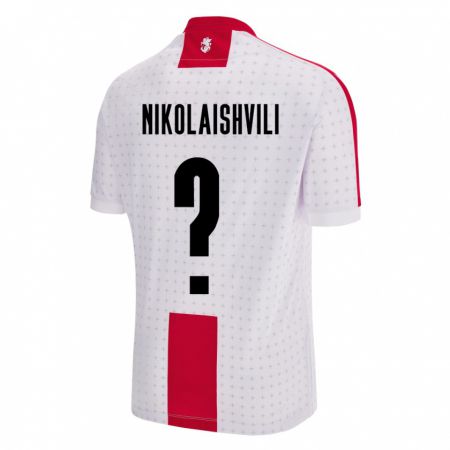 Kandiny Mujer Camiseta Georgia Giorgi Nikolaishvili #0 Blanco 1ª Equipación 24-26 La Camisa Chile