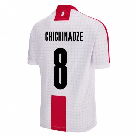 Kandiny Mujer Camiseta Georgia Lela Chichinadze #8 Blanco 1ª Equipación 24-26 La Camisa Chile