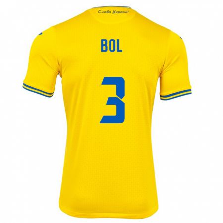Kandiny Mujer Camiseta Ucrania Anton Bol #3 Amarillo 1ª Equipación 24-26 La Camisa Chile