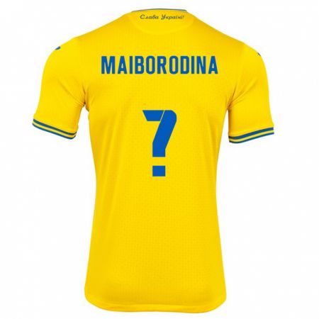 Kandiny Mujer Camiseta Ucrania Iryna Maiborodina #0 Amarillo 1ª Equipación 24-26 La Camisa Chile