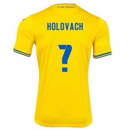 Kandiny Mujer Camiseta Ucrania Viktoriya Holovach #0 Amarillo 1ª Equipación 24-26 La Camisa Chile