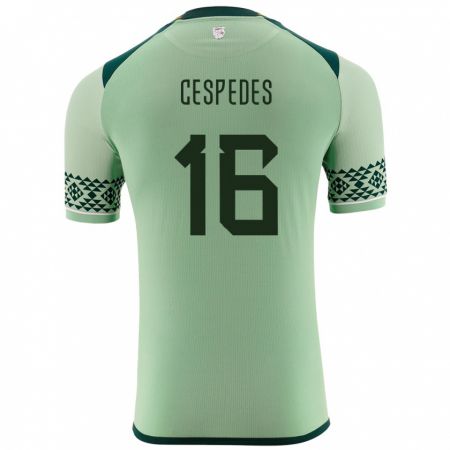 Kandiny Mujer Camiseta Bolivia Boris Céspedes #16 Verde Claro 1ª Equipación 24-26 La Camisa Chile