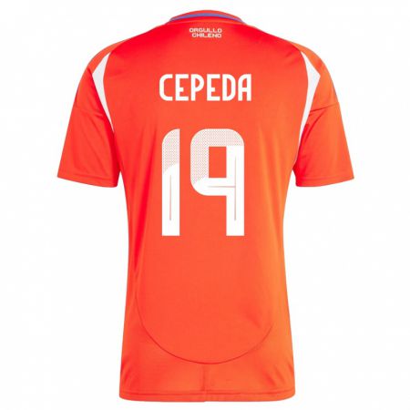 Kandiny Mujer Camiseta Chile Lucas Cepeda #19 Rojo 1ª Equipación 24-26 La Camisa Chile