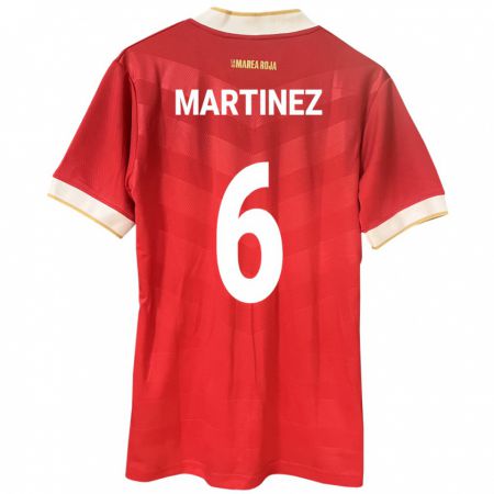 Kandiny Mujer Camiseta Panamá Christian Martínez #6 Rojo 1ª Equipación 24-26 La Camisa Chile