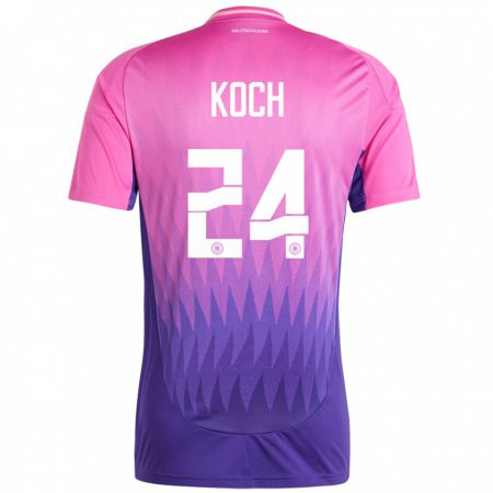 Kandiny Mujer Camiseta Alemania Robin Koch #24 Rosado Morado 2ª Equipación 24-26 La Camisa Chile