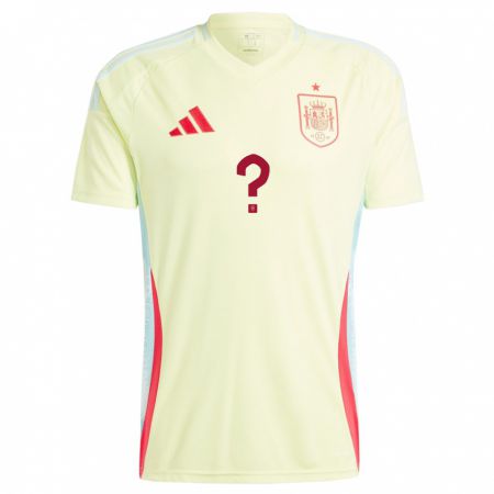 Kandiny Mujer Camiseta España Su Nombre #0 Amarillo 2ª Equipación 24-26 La Camisa Chile