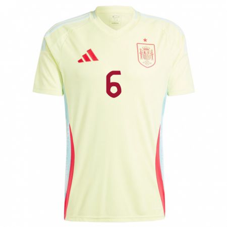 Kandiny Mujer Camiseta España Marcos Llorente #6 Amarillo 2ª Equipación 24-26 La Camisa Chile