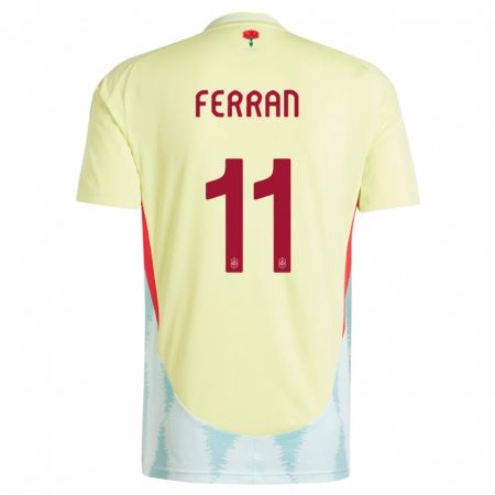 Kandiny Mujer Camiseta España Ferran Torres #11 Amarillo 2ª Equipación 24-26 La Camisa Chile