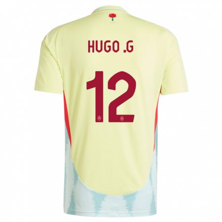 Kandiny Mujer Camiseta España Hugo Guillamon #12 Amarillo 2ª Equipación 24-26 La Camisa Chile