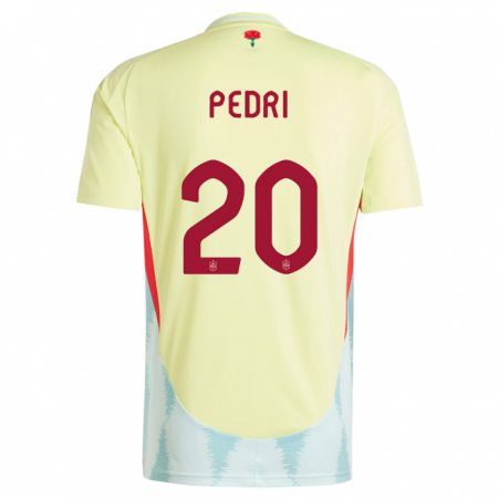 Kandiny Mujer Camiseta España Pedri #20 Amarillo 2ª Equipación 24-26 La Camisa Chile
