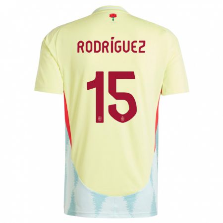 Kandiny Mujer Camiseta España Dani Rodriguez #15 Amarillo 2ª Equipación 24-26 La Camisa Chile