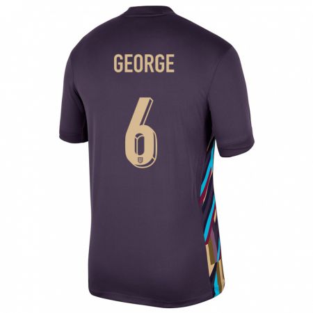 Kandiny Mujer Camiseta Inglaterra Gabby George #6 Pasa Oscura 2ª Equipación 24-26 La Camisa Chile