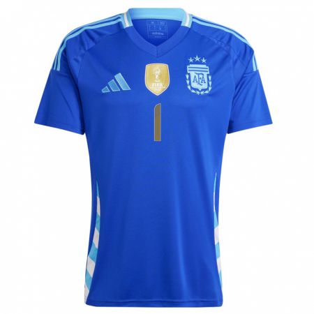Kandiny Mujer Camiseta Argentina Francisco Gomez #1 Azul 2ª Equipación 24-26 La Camisa Chile