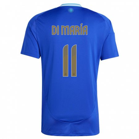 Kandiny Mujer Camiseta Argentina Angel Di Maria #11 Azul 2ª Equipación 24-26 La Camisa Chile