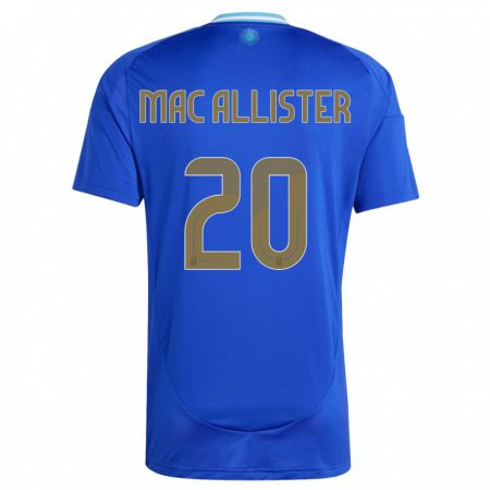 Kandiny Mujer Camiseta Argentina Alexis Mac Allister #20 Azul 2ª Equipación 24-26 La Camisa Chile