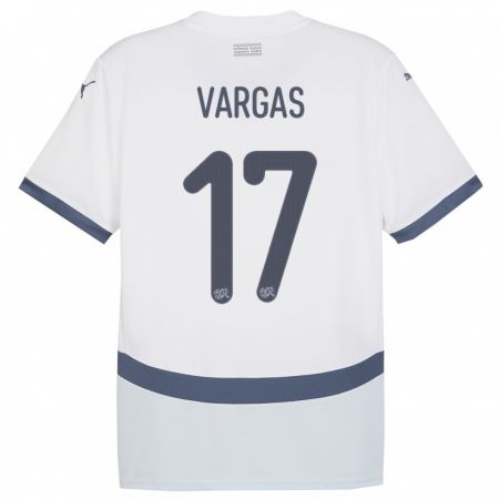 Kandiny Mujer Camiseta Suiza Ruben Vargas #17 Blanco 2ª Equipación 24-26 La Camisa Chile