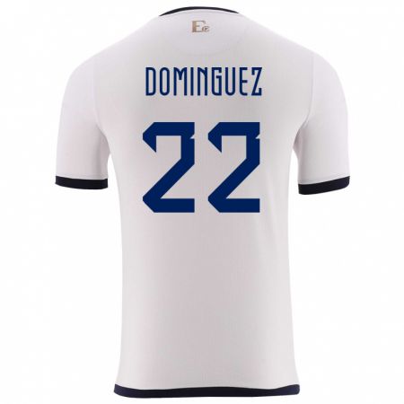 Kandiny Mujer Camiseta Ecuador Alexander Dominguez #22 Blanco 2ª Equipación 24-26 La Camisa Chile