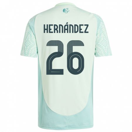 Kandiny Mujer Camiseta México Nicolette Hernandez #26 Lino Verde 2ª Equipación 24-26 La Camisa Chile