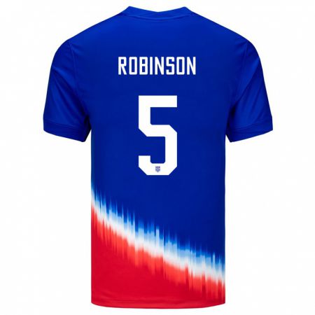 Kandiny Mujer Camiseta Estados Unidos Antonee Robinson #5 Azul 2ª Equipación 24-26 La Camisa Chile