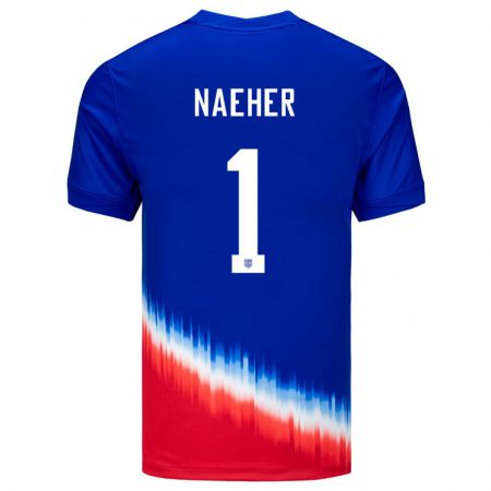 Kandiny Mujer Camiseta Estados Unidos Alyssa Naeher #1 Azul 2ª Equipación 24-26 La Camisa Chile