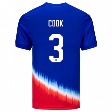 Kandiny Mujer Camiseta Estados Unidos Alana Cook #3 Azul 2ª Equipación 24-26 La Camisa Chile