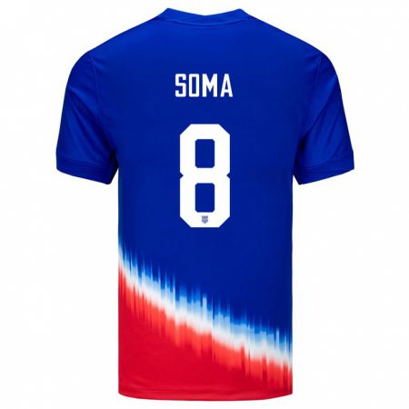 Kandiny Mujer Camiseta Estados Unidos Pedro Soma #8 Azul 2ª Equipación 24-26 La Camisa Chile