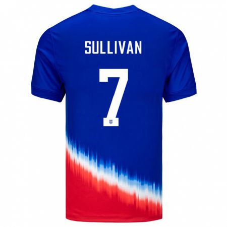 Kandiny Mujer Camiseta Estados Unidos Quinn Sullivan #7 Azul 2ª Equipación 24-26 La Camisa Chile