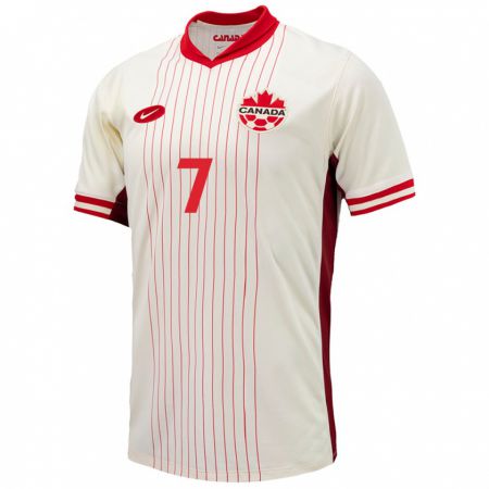 Kandiny Mujer Camiseta Canadá Taryck Tahid #7 Blanco 2ª Equipación 24-26 La Camisa Chile