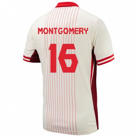 Kandiny Mujer Camiseta Canadá Callum Montgomery #16 Blanco 2ª Equipación 24-26 La Camisa Chile