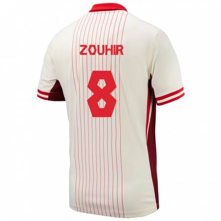 Kandiny Mujer Camiseta Canadá Rida Zouhir #8 Blanco 2ª Equipación 24-26 La Camisa Chile