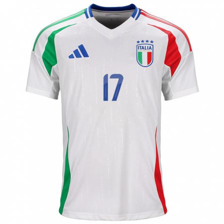 Kandiny Mujer Camiseta Italia Aaron Ciammaglichella #17 Blanco 2ª Equipación 24-26 La Camisa Chile