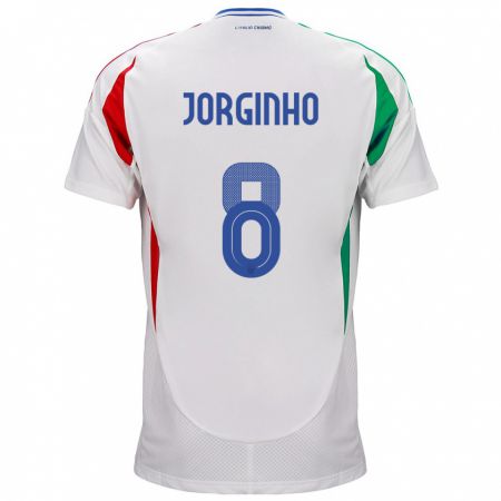 Kandiny Mujer Camiseta Italia Jorginho #8 Blanco 2ª Equipación 24-26 La Camisa Chile