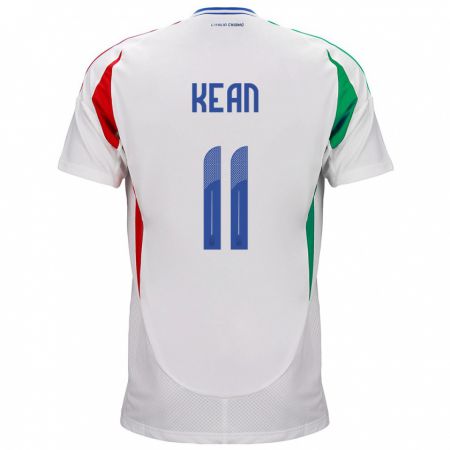 Kandiny Mujer Camiseta Italia Moise Kean #11 Blanco 2ª Equipación 24-26 La Camisa Chile