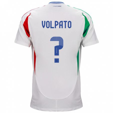 Kandiny Mujer Camiseta Italia Cristian Volpato #0 Blanco 2ª Equipación 24-26 La Camisa Chile