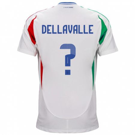 Kandiny Mujer Camiseta Italia Alessandro Dellavalle #0 Blanco 2ª Equipación 24-26 La Camisa Chile