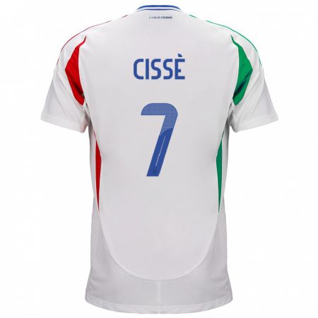 Kandiny Mujer Camiseta Italia Alphadjo Cissè #7 Blanco 2ª Equipación 24-26 La Camisa Chile