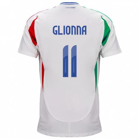 Kandiny Mujer Camiseta Italia Benedetta Glionna #11 Blanco 2ª Equipación 24-26 La Camisa Chile