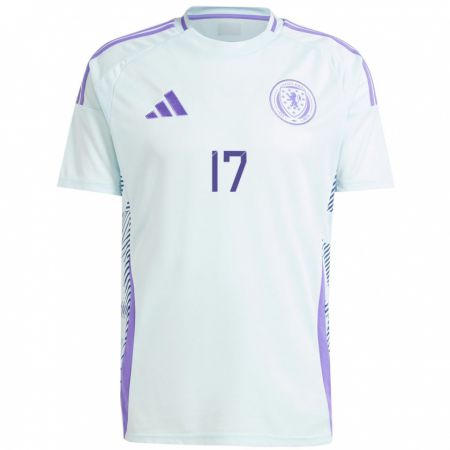 Kandiny Mujer Camiseta Escocia Jacob Macintyre #17 Azul Menta Claro 2ª Equipación 24-26 La Camisa Chile